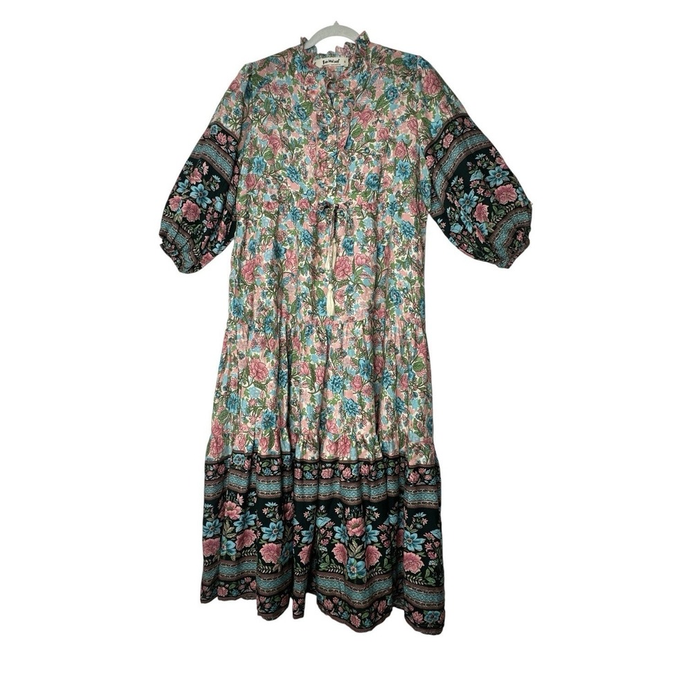 Three Bird Nest Maxi Dress Women's Small Floral Boho Coquette Romantic NWOT